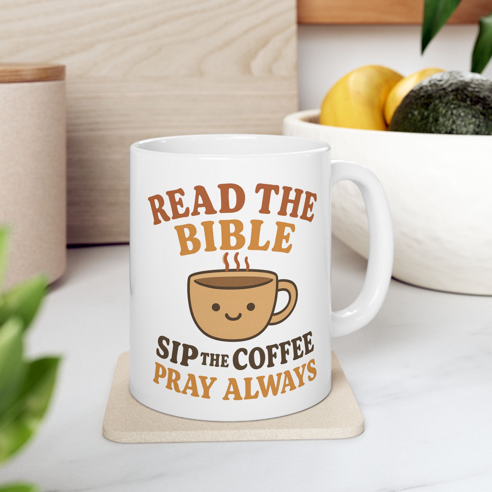 Read The Bible Sip The Coffee Pray Always Christian Ceramic Mug - Image 7