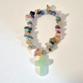 Aventurine cross bracelet