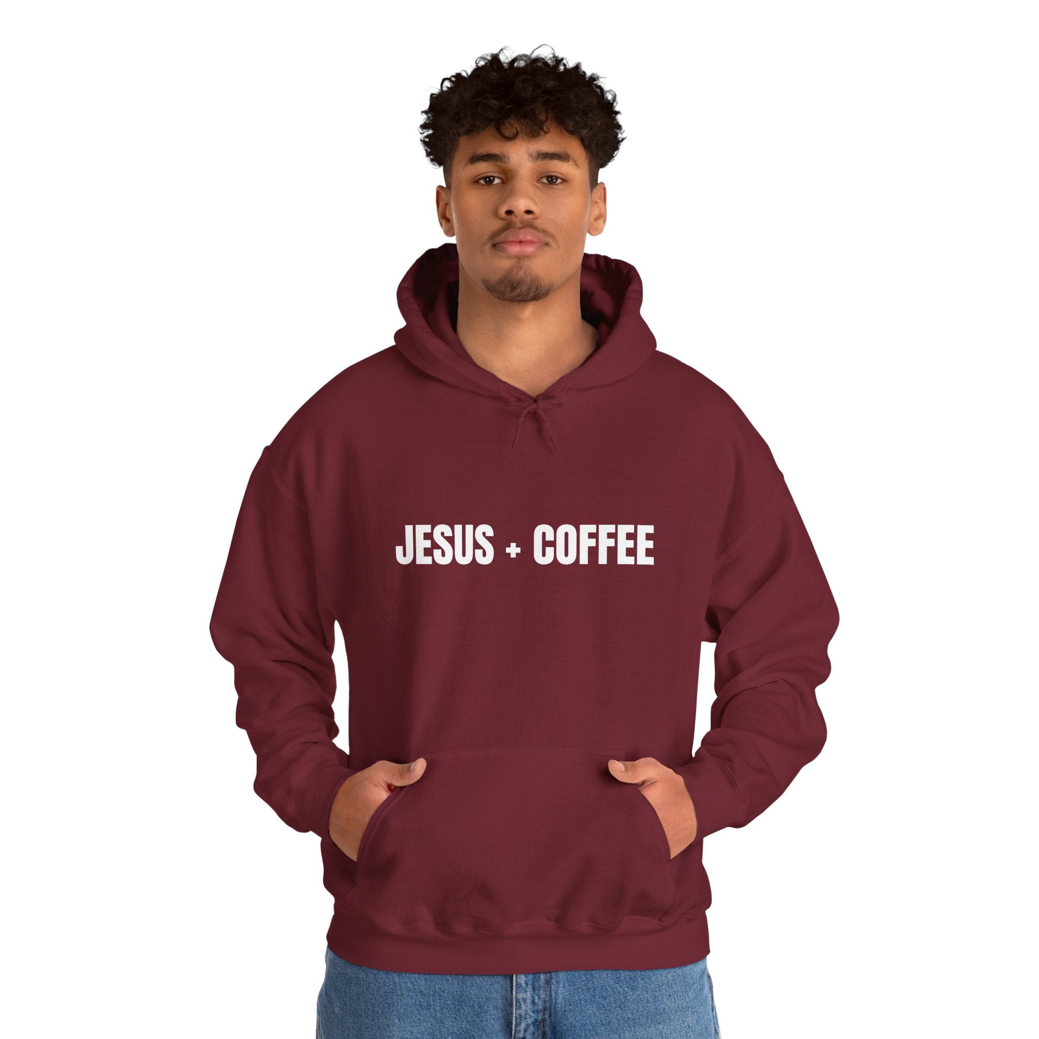 Jesus + Coffee Unisex Heavy Blend™ Hooded Sweatshirt - Image 61