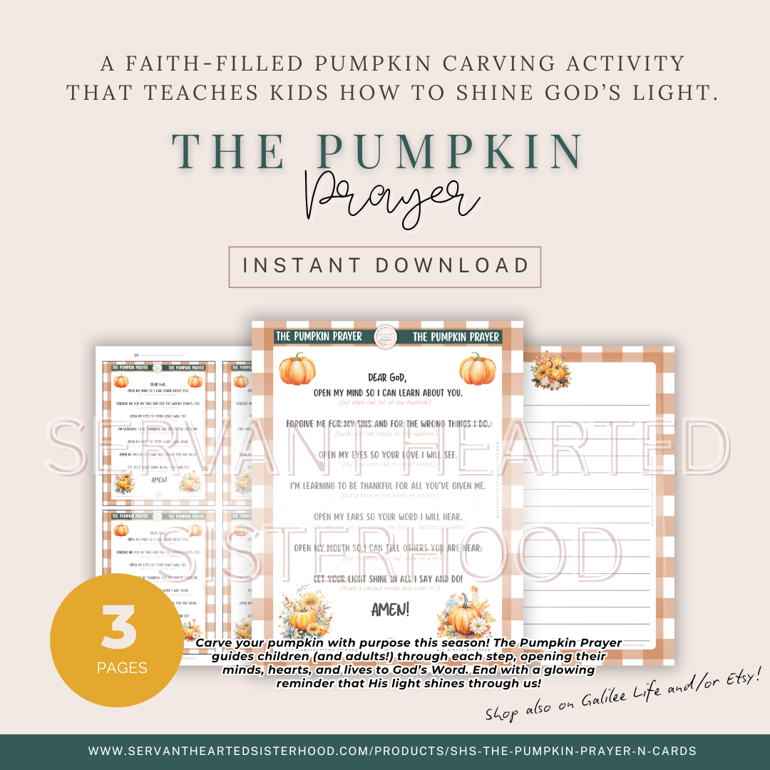 SHS The Pumpkin Prayer + Cards (instant download)