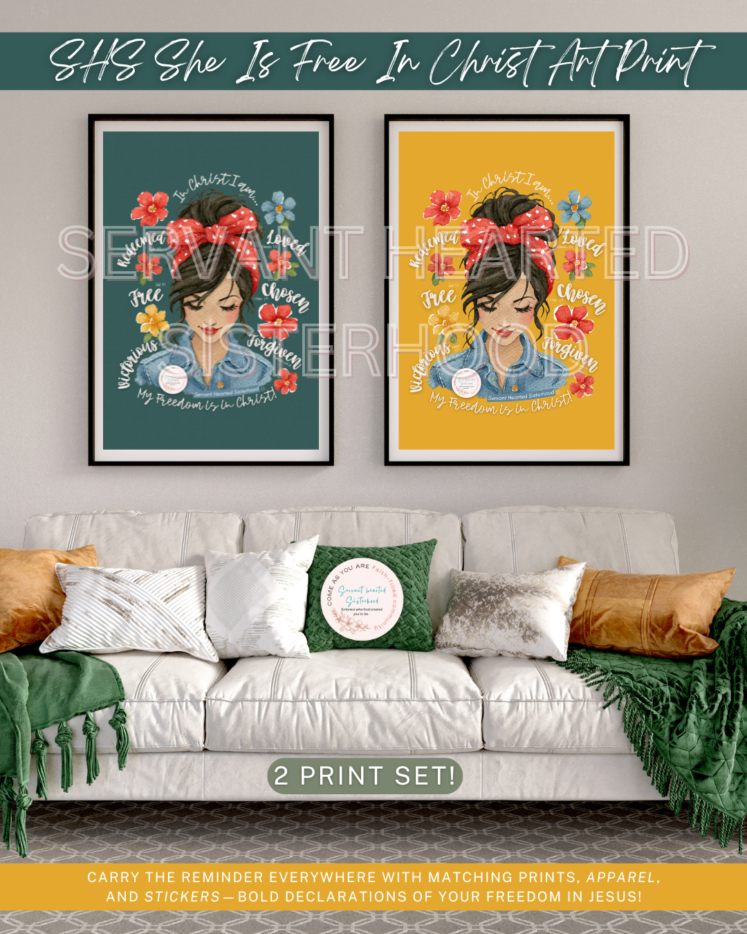 SHS She Is Free In Christ Digital Art Print Set (Instant Download)