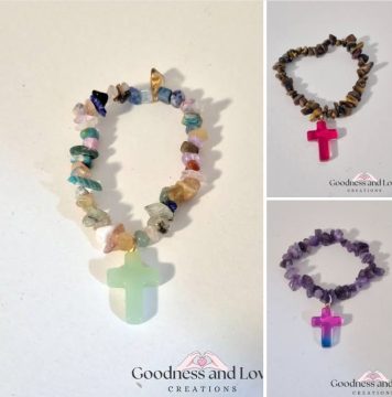 Natural stone cross bracelets