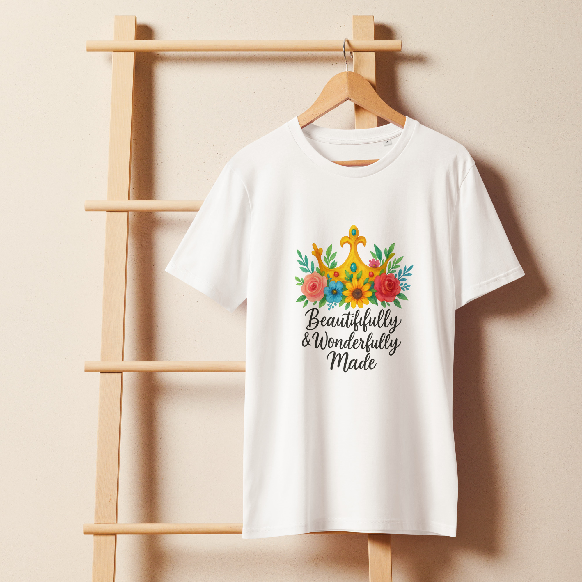 Beautifully and Wonderfully Made Unisex Organic Mid-light Christian T-shirt - Image 4