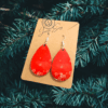 Festive Red Dangle Earrings with Snowflakes