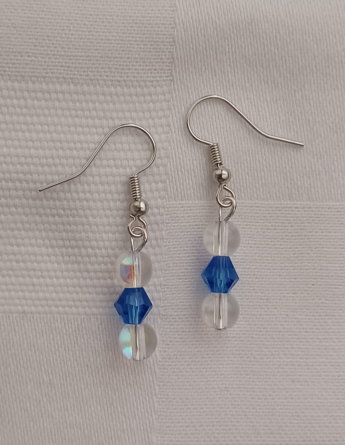 Cobalt Ice Bubble Dangle Earrings