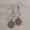 Crystal & Pink Snowflake Dangle Earrings