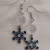 Crystal & Navy Snowflake Dangle Earrings