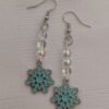 Icy Blue Snowflake Dangle Earrings