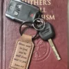 Custom Keychain | Draw Near to God – Engraved Leather | James 4:8 | Christian Gift | Gift Wrapped | Buy One, Give One