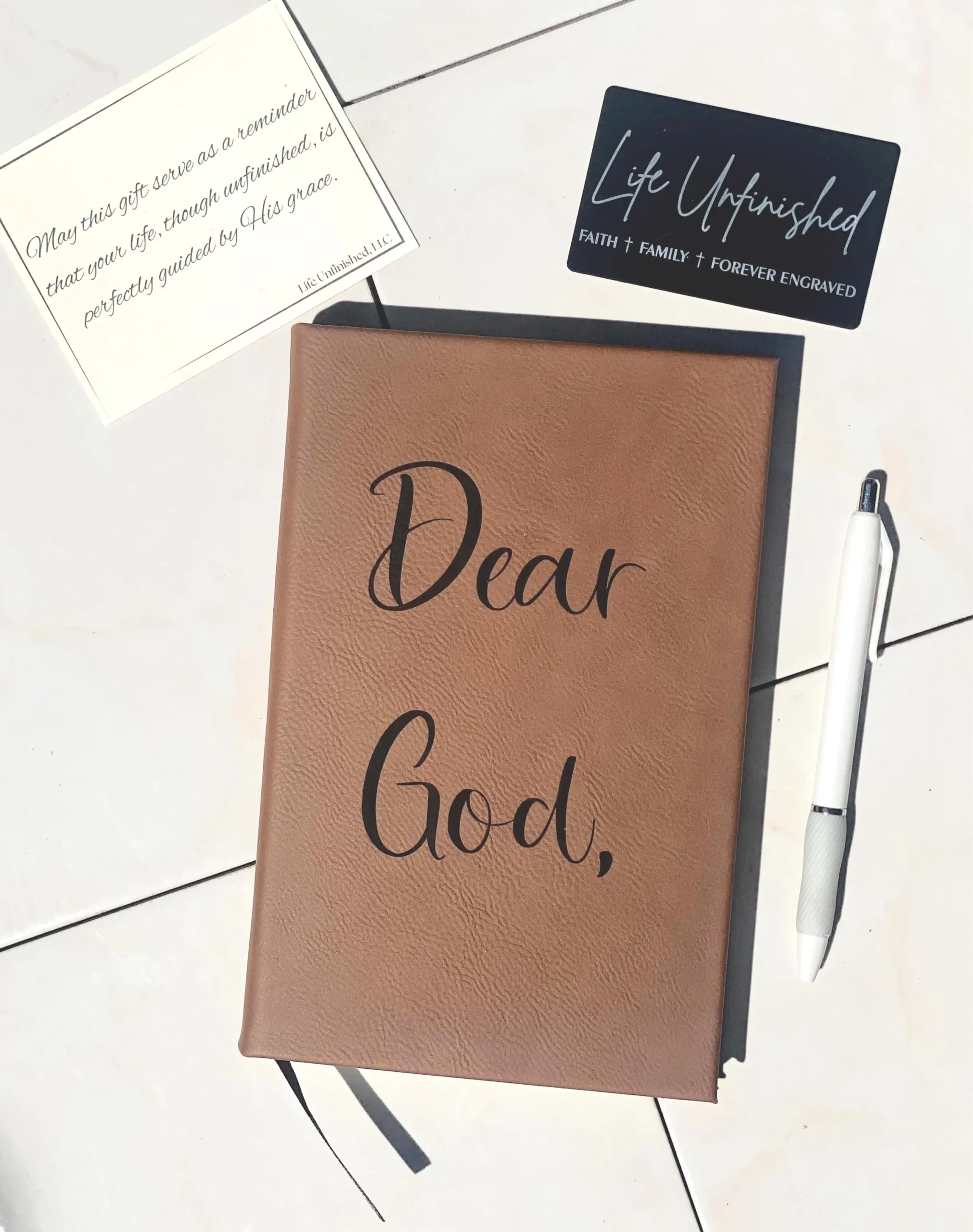 Dear God Prayer Journal – Faith-Based Leather Notebook | Christian Journal for Women or Men | Prayer Gift | Daily Devotional Notebook