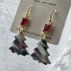 Christmas Tree Nougat Candy Look with Gem Dangle Earring