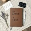 Personalized “Dear God” Prayer Journal – Custom Faith Journal for Men & Women, Leather Hardcover Christian Gift, Bible Study or Prayer Notebook | Free Shipping