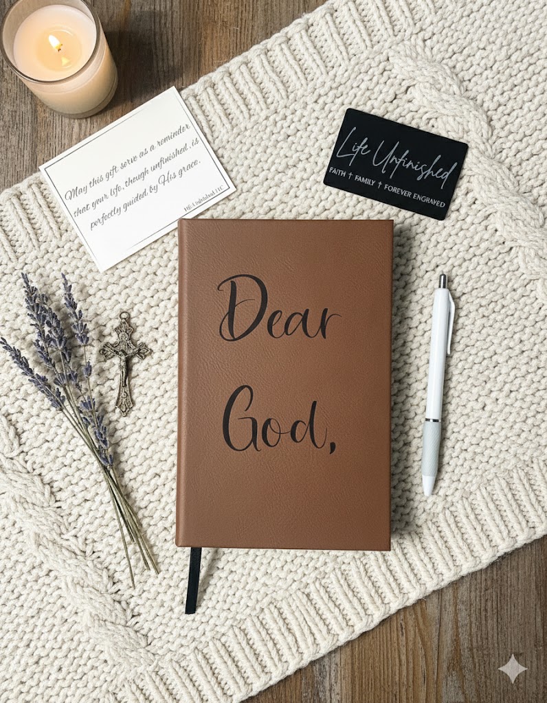 Personalized “Dear God” Prayer Journal – Custom Faith Journal for Men & Women, Leather Hardcover Christian Gift, Bible Study or Prayer Notebook | Free Shipping