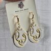 Holy Family Dangle Earrings - Ivory with Gold Foil Inlay