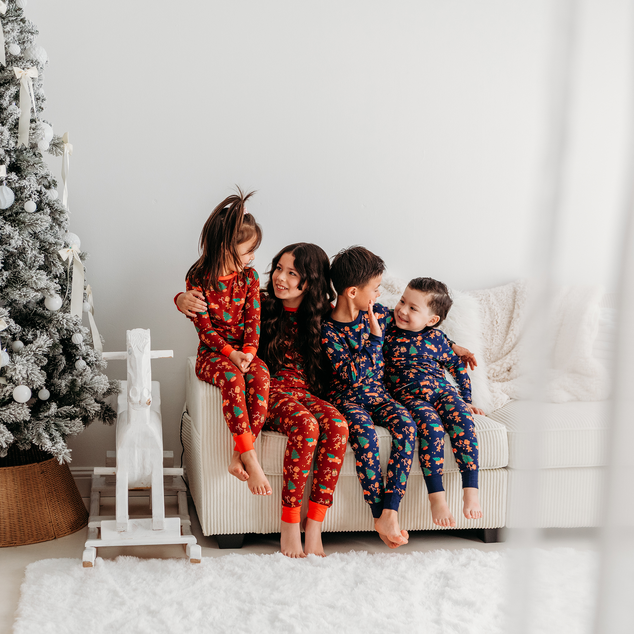 Kids’ Blue Christmas Pajama Set – Cozy Bamboo PJs with Red Truck & Tree Print (2025 Limited Edition) (Copy) - Image 3