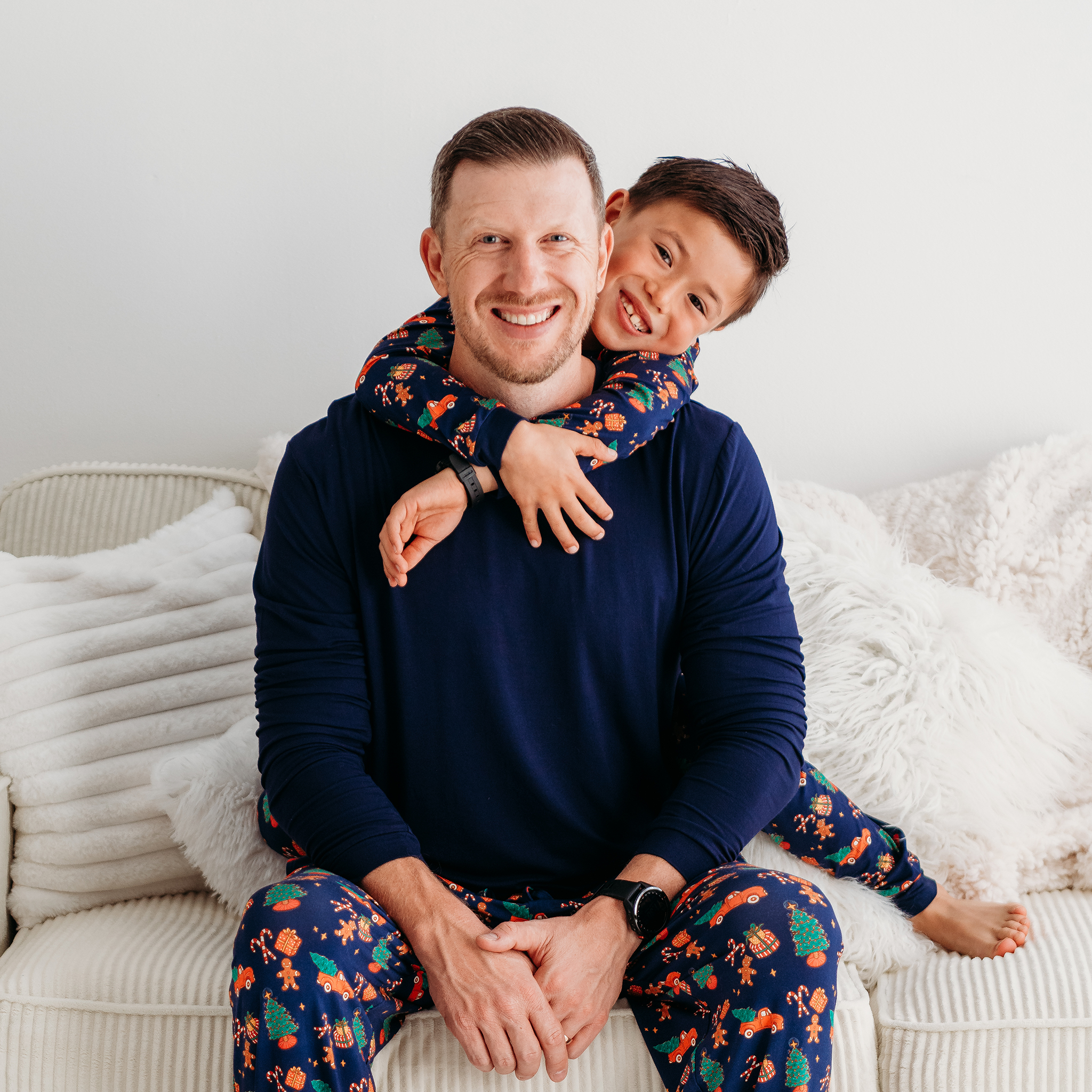 Kids’ Blue Christmas Pajama Set – Cozy Bamboo PJs with Red Truck & Tree Print (2025 Limited Edition) (Copy) - Image 5