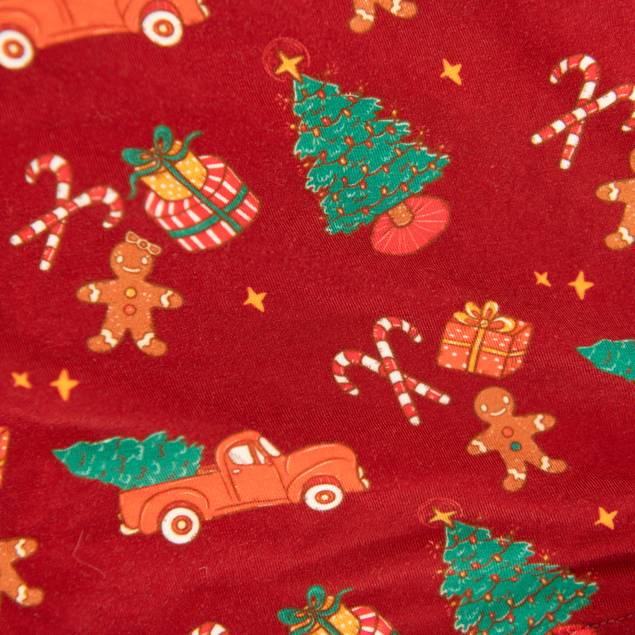 Infant Christmas Onesie – Soft Bamboo Pajamas with Red Truck & Tree Print (2025 Limited Edition) - Image 3