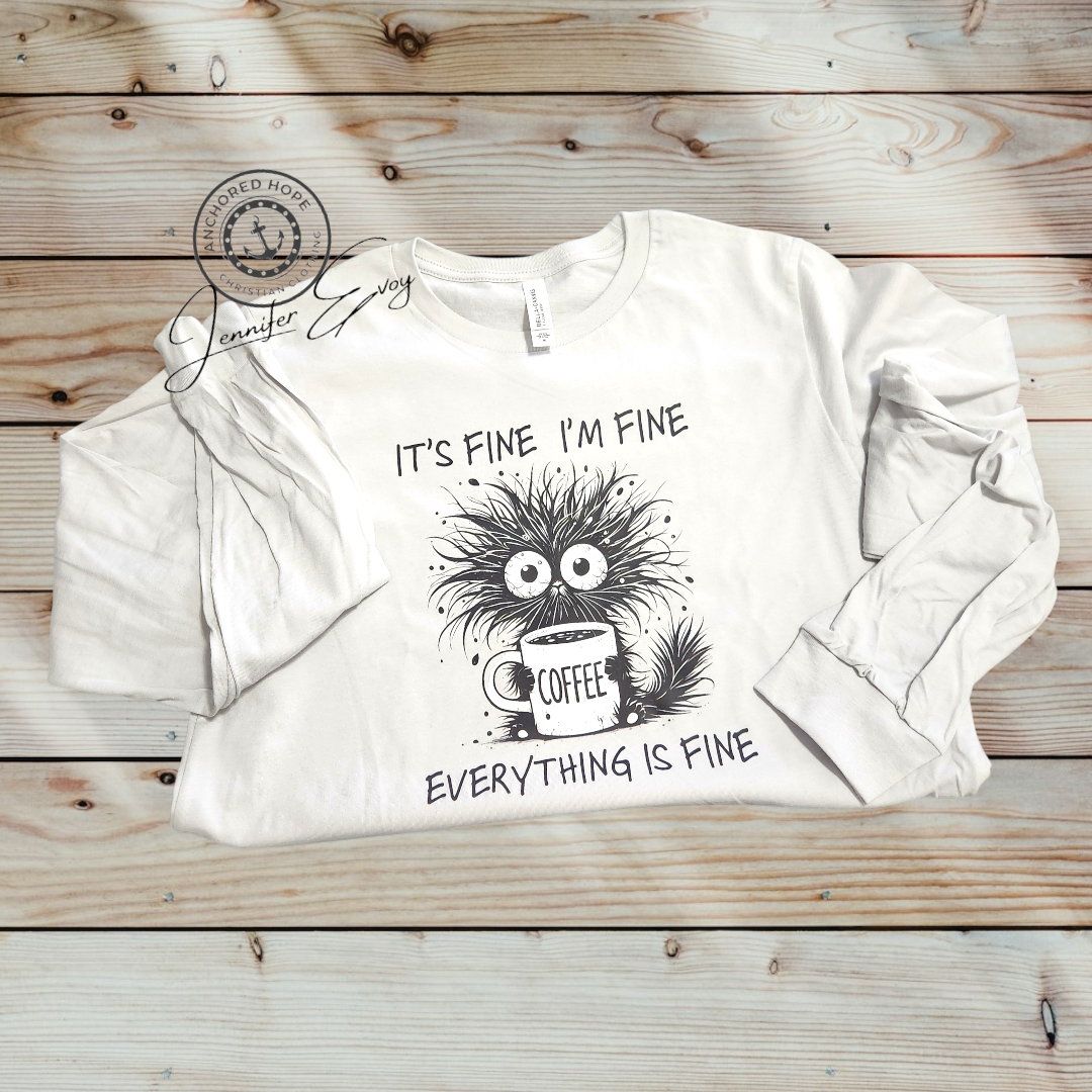 It's Fine Crazy Cat Long Sleeve T-shirt