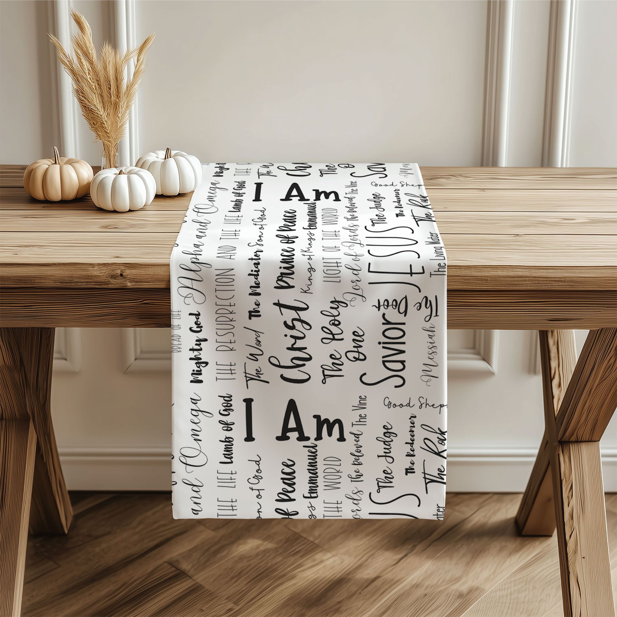 Christian Jesus Name Table Runner Scripture Unique Gift Religious Family Decor Pastor Appreciation Gift Christmas Church Altar Centerpiece - Image 6