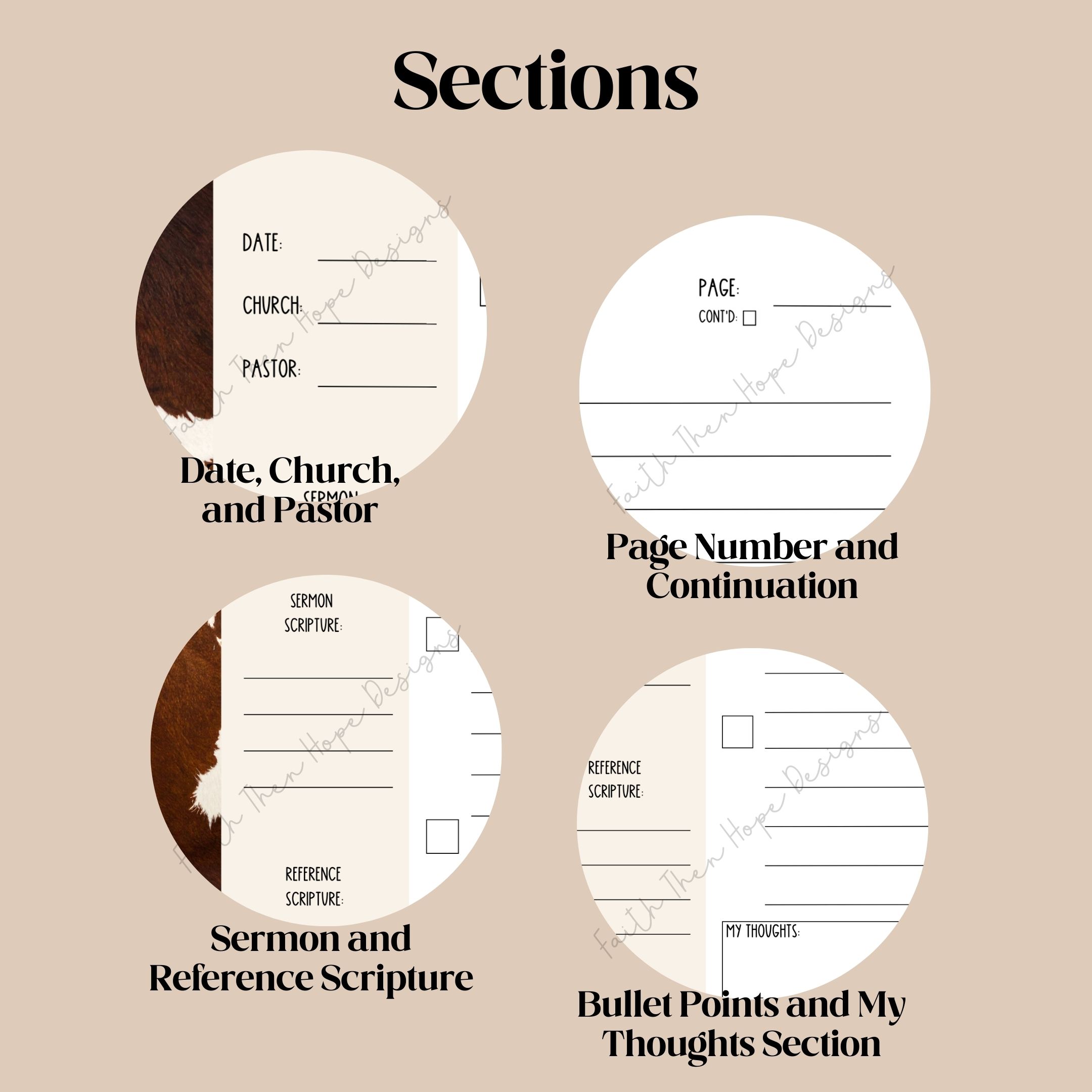 Cowhide Pattern Digital Sermon Journal Church Notes Western Style Prayer Reflection Notebook Christian Study Companion Scripture Diary - Image 7