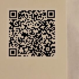 Back of Christian bookmark showing a QR code linking to a free 7-day devotional, the website duvallcuriosities.com, and the Duvall Curiosities logo.