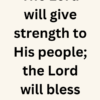 Christian Scripture bookmark featuring a white dove and the Bible verse Psalm 29:11 about strength and peace.