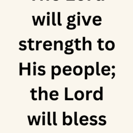 Christian Scripture bookmark featuring a white dove and the Bible verse Psalm 29:11 about strength and peace.