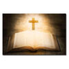 Bible and Cross Oil Painting on Canvas - Spiritual Artwork