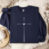 Heart-shaped Cross Crew Neck Sweatshirt