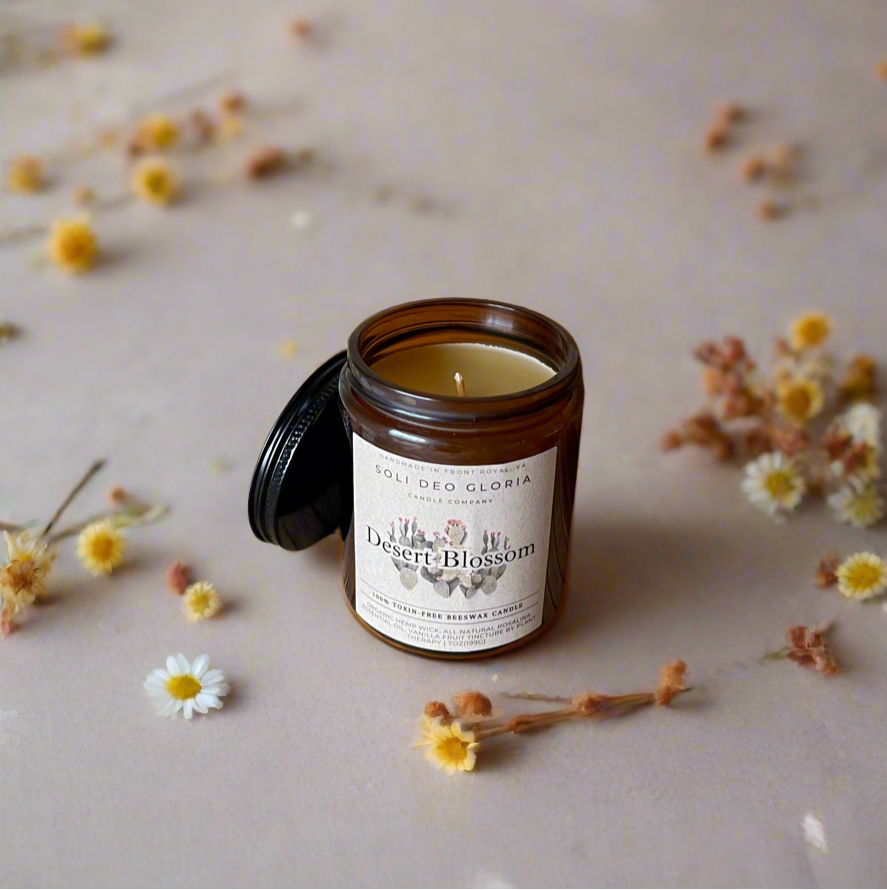 Desert Blossom Non-Toxic Beeswax Candle & Wax Melt – Essential Oil Infused - Image 2