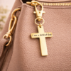 I Am A Child Of God-Plated Gold Cross Charm