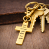 Fear Not I Am With Thee Gold-Plated Cross Charm