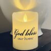 Flameless Flickering Candle - God bless our home