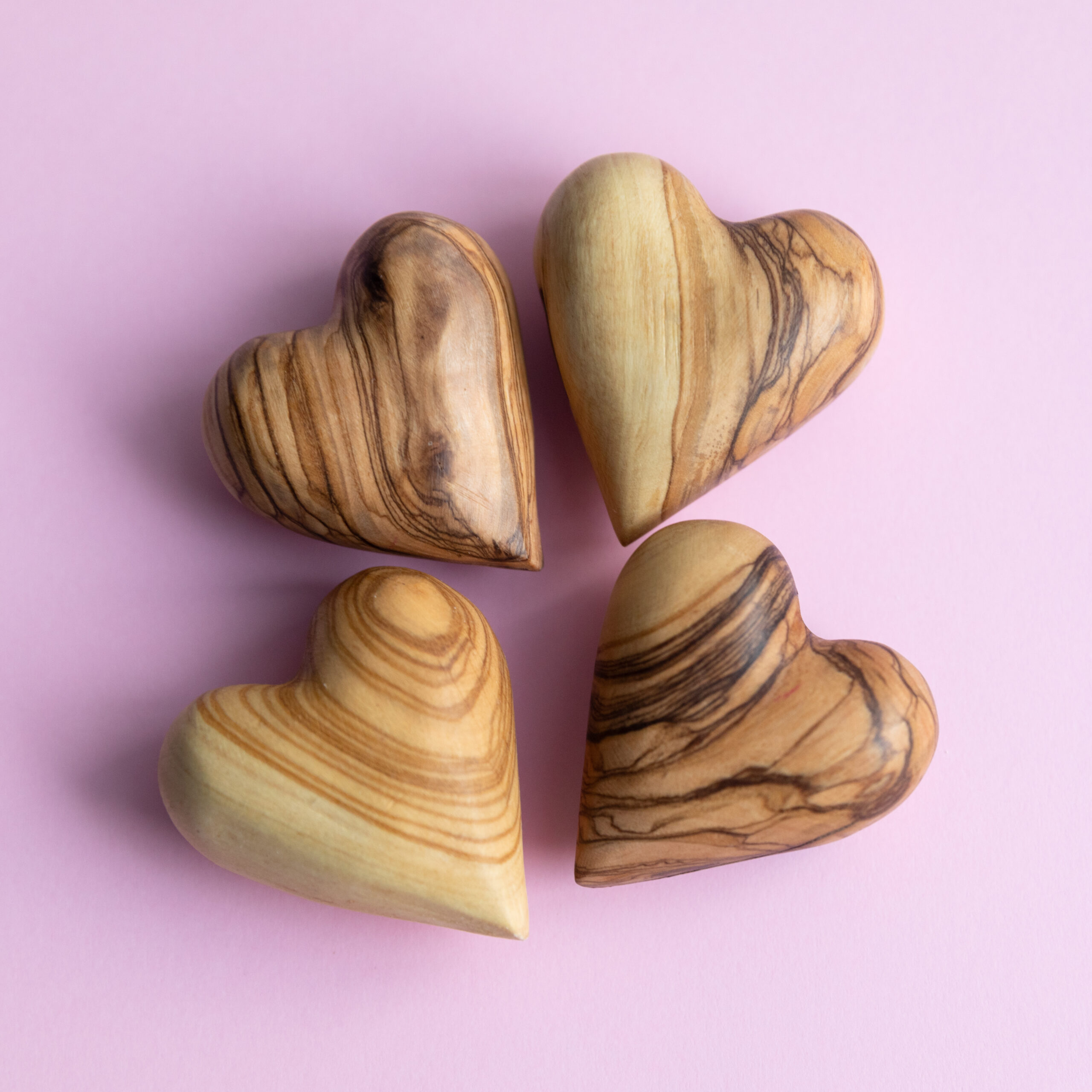 Wooden Prayer & Comfort Heart: Authentic, Solid, 100% Olive Wood, Made in The Holy Land