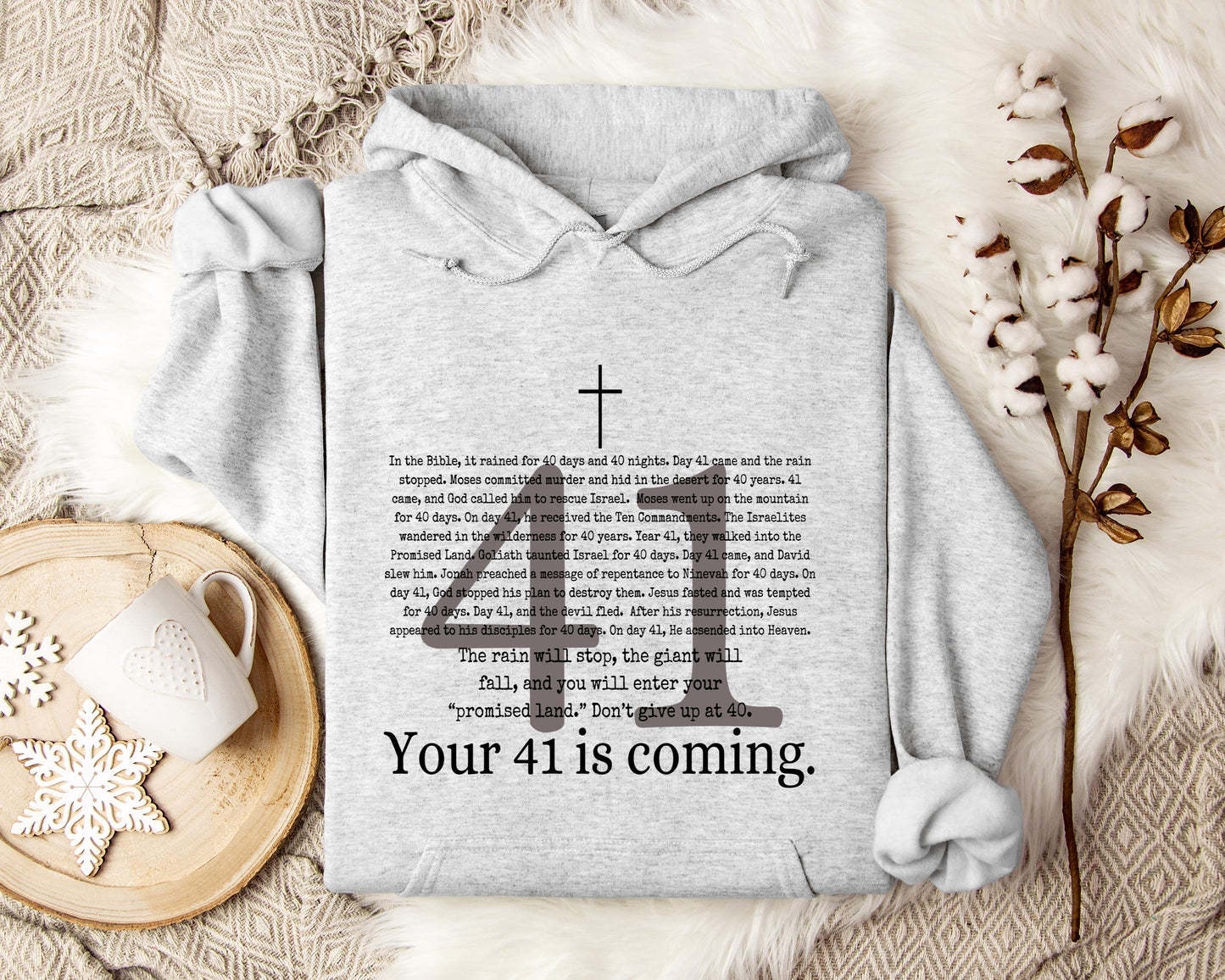 Inspirational Crew Neck Sweatshirt for Women - 'Don't Give Up at 40' - Image 2