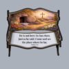 he has risen mathew26:6wooden and color mini park bench decor