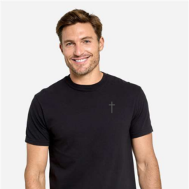 Men's tee shirt with cross on left chest