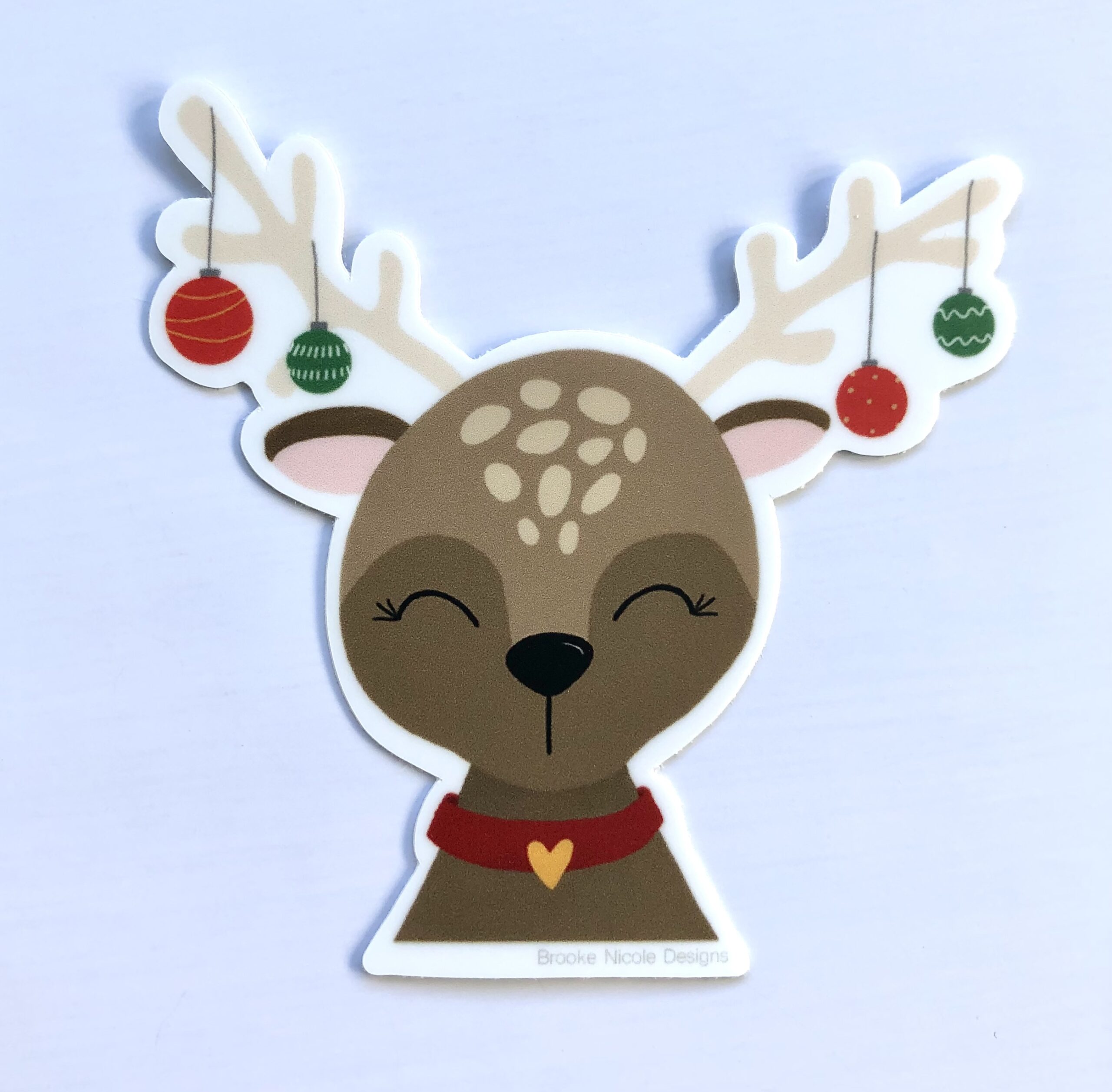 Cute Reindeer Christmas Vinyl Sticker - Image 2