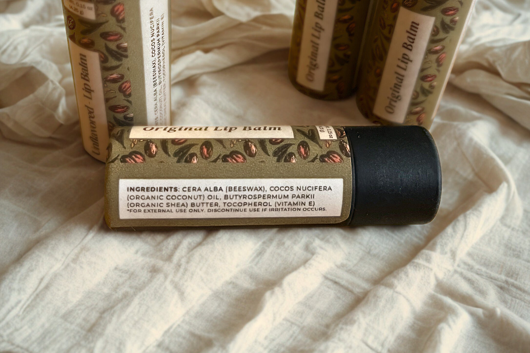 Lip Balm – Vanilla & Original | Hydrating Natural Lip Care with only Non-Toxic & Organic Ingredients - Image 3