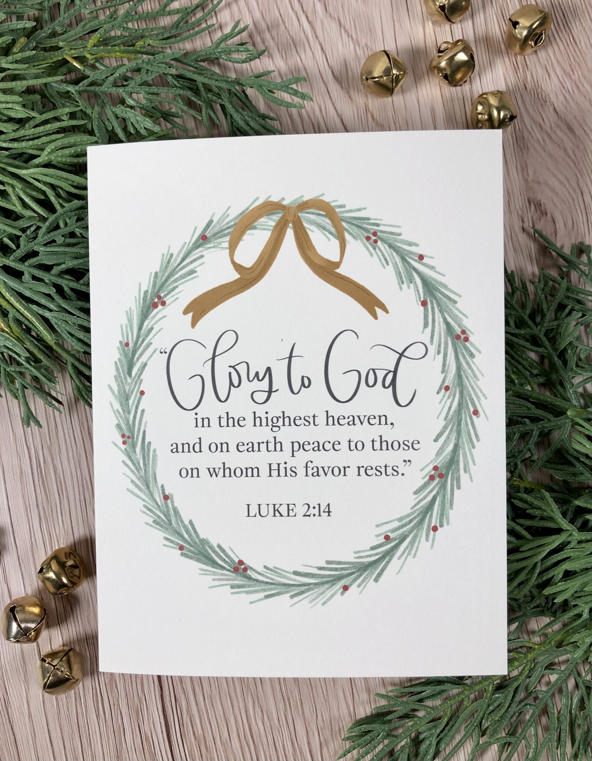 Glory to God Religious Christmas Card