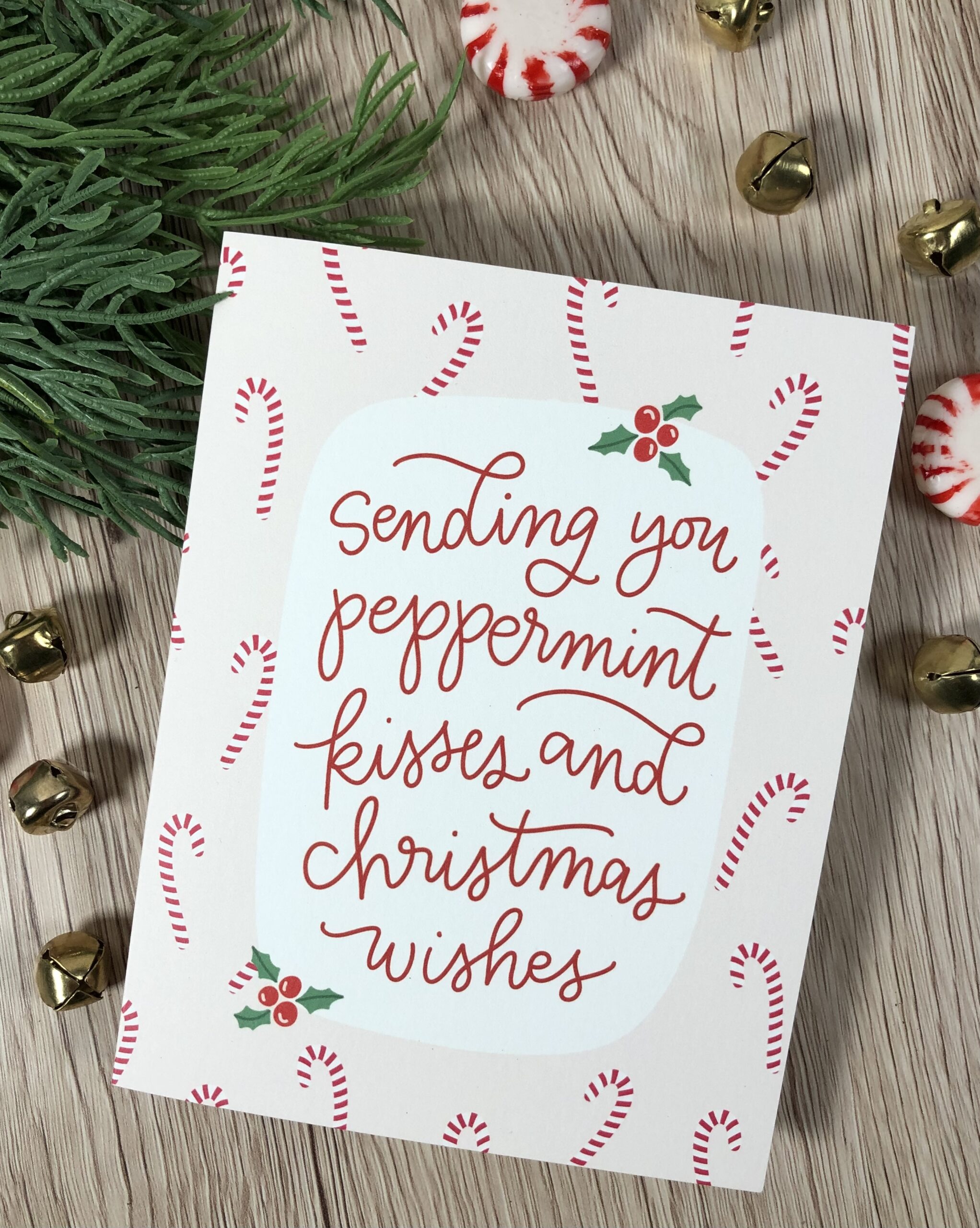 Peppermint Kisses Greeting Card