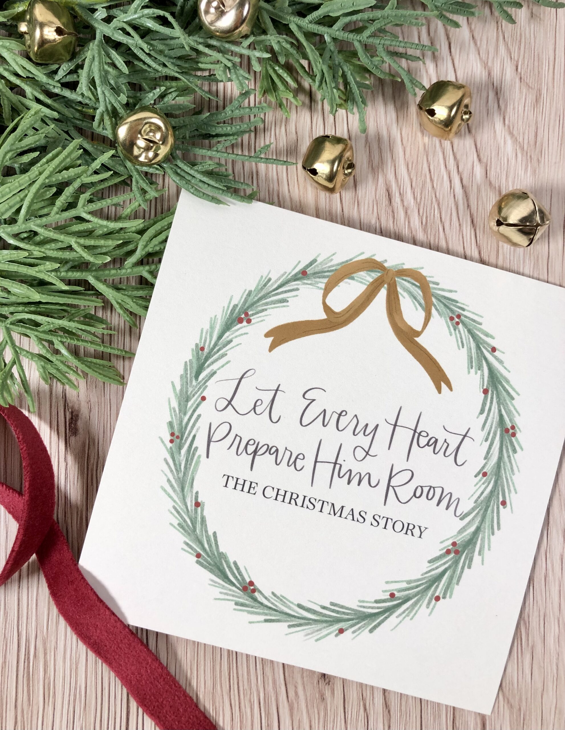 Let Every Heart Prepare Him Room Christmas Advent Scripture Card Set