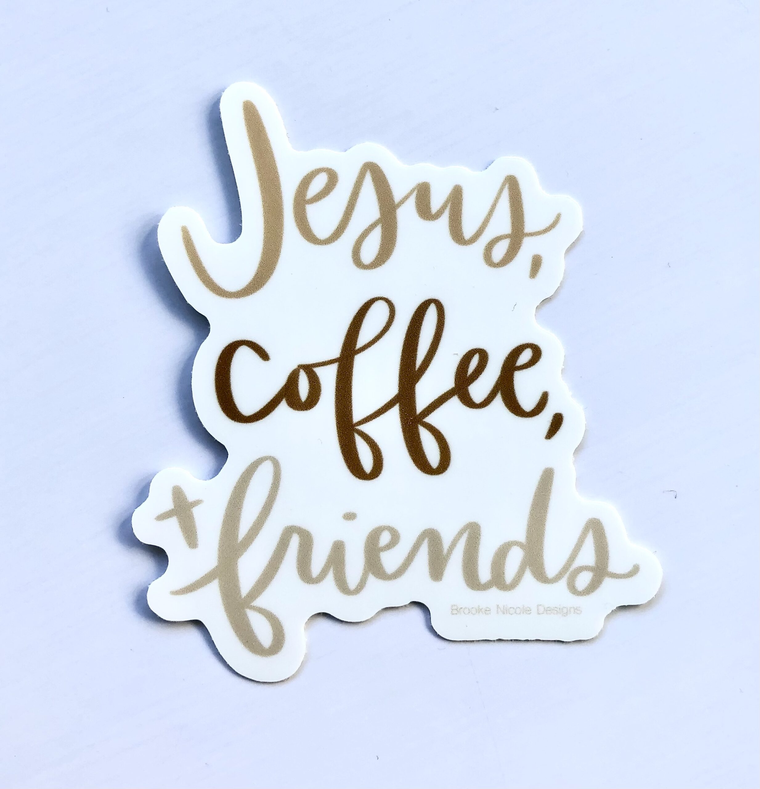 Jesus, Coffee & Friends Vinyl Sticker