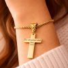 For Whosoever Shall Gold-Plated Cross Bracelet
