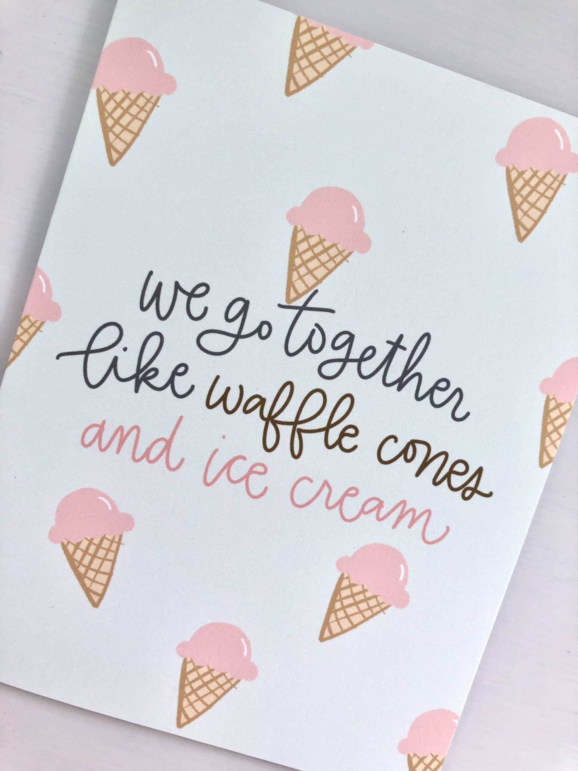 Waffle Cones & Ice Cream Summertime Friendship Card - Image 2
