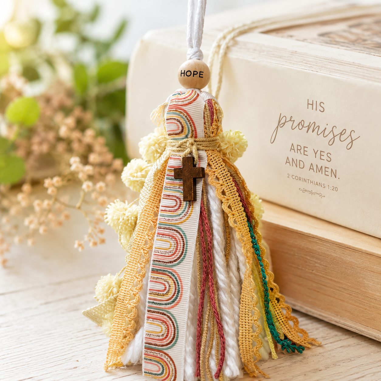 His Promises Rainbow Bookmark Tassel | Handmade Christian Bookmark