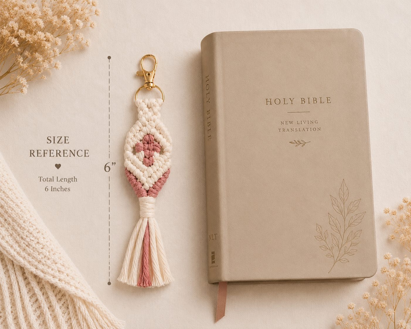 Macrame Cross Keychain | Handmade Christian Gift - Image 4
