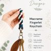 Braided Macrame Fingerlet | Handmade Boho Keychain