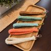 Macrame Box Stitch Wristlet Keychain | Handmade Boho Key Fob