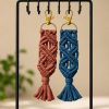 Double Diamond Macrame Keychain | Handmade Boho Bag Charm